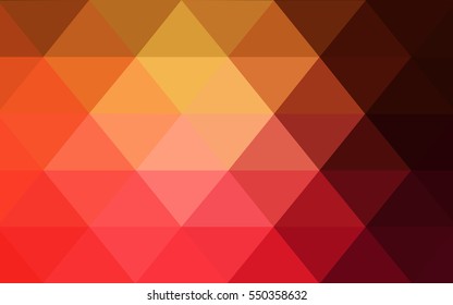 Dark Red Yellow abstract textured polygonal background. Vector blurry triangle design. Pattern can be used for background.