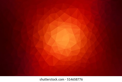 Dark red, yellow blurry triangle pattern. Shining illustration, which consist of triangles. The template can be used as a background for cell phones.