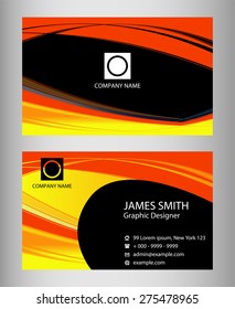 Dark red and yellow business card 