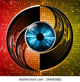 dark red yellow Light Abstract Technology background for computer graphic website internet and business. circuit. vector illustration. abstract digital . silver. infographics. eye. pixel. move motion