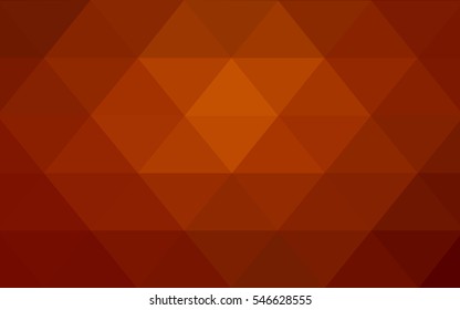 Dark Red Yellow Low poly crystal background. Polygon design pattern. Low poly vector illustration, low polygon background.