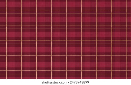 Dark red and yellow plaid retro seamless pattern vector background