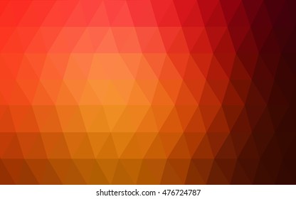 Dark red, yellow polygon abstract background. Triangular geometric sample with gradient.  The polygonal design can be used for your web site.