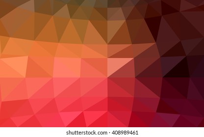 Dark red, yellow polygonal illustration, which consist of triangles. Triangular design for your business. Geometric background in Origami style with gradient.