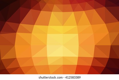 Dark red, yellow polygonal illustration, which consist of triangles. Triangular design for your business. Geometric background in Origami style with gradient.