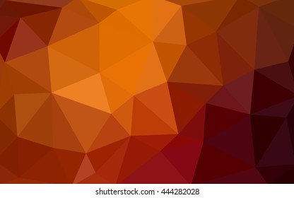 Dark red, yellow polygonal illustration, which consist of triangles. Triangular design for your business. Geometric background in Origami style with gradient.
