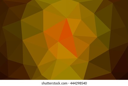Dark red, yellow polygonal illustration, which consist of triangles. Triangular design for your business. Geometric background in Origami style with gradient.