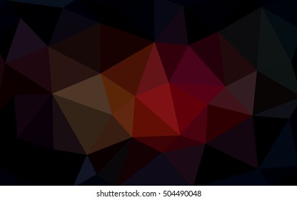 Dark red, yellow polygonal illustration, which consist of triangles. Triangular design for your business. Geometric background in Origami style with gradient.