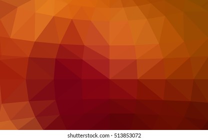 Dark red, yellow polygonal illustration, which consist of triangles. Triangular design for your business. Geometric background in Origami style with gradient.