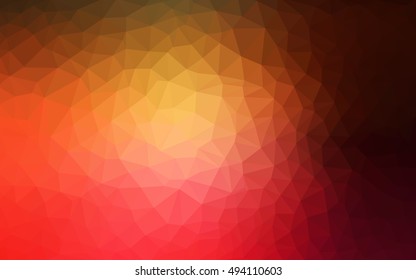 Dark red, yellow polygonal template. Colorful abstract illustration with gradient. Triangular pattern for your business design.