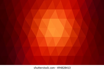 Dark red, yellow polygonal template. A sample with polygonal shapes. Brand-new style for your business design.