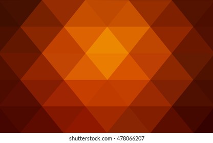 Dark red, yellow triangle mosaic template. Colorful illustration in abstract style with gradient. Brand-new design for your business.