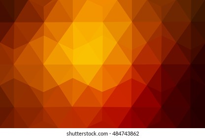 Dark red, yellow triangle mosaic template. Modern geometrical abstract illustration with gradient. The best triangular design for your business.