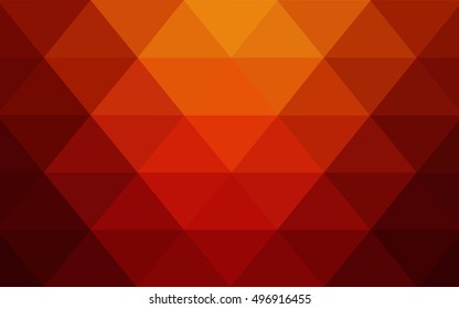 Dark red, yellow triangle mosaic template. Creative illustration in halftone style with gradient. The template can be used as a background for cell phones.