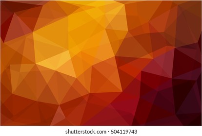 Dark red, yellow triangle mosaic template. Creative illustration in halftone style with gradient. The template can be used as a background for cell phones.