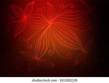 Dark Red, Yellow vector abstract doodle texture. Decorative shining illustration with doodles on abstract template. The pattern can be used for heads of websites and designs.