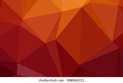 Dark Red, Yellow vector abstract polygonal background. A completely new color illustration in a  polygonal style. Triangular pattern for your business design.