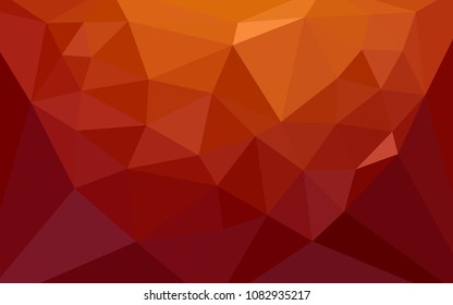 Dark Red, Yellow vector abstract polygonal template with a heart in a centre. A sample with polygonal shapes. Textured pattern for your backgrounds.