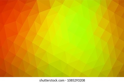 Dark Red, Yellow vector abstract polygonal background. Geometric illustration in Origami style with gradient.  Pattern for a brand book's backdrop.