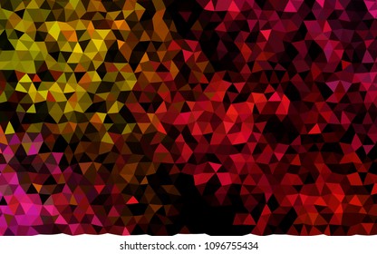 Dark Red, Yellow vector abstract polygonal pattern. A vague abstract illustration with gradient. The polygonal design can be used for your web site.
