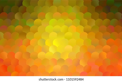 Dark Red, Yellow vector abstract pattern with circles. Geometry template for your business design. Background with colored spheres.