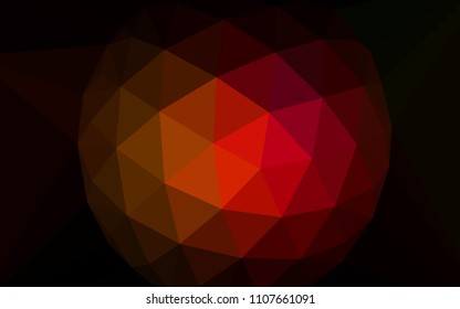 Dark Red, Yellow vector abstract polygonal template with a gem in a centre. Modern abstract illustration with triangles. Brand new style for your business design.
