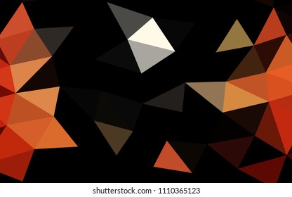 Dark Red, Yellow vector abstract polygonal abstract polygonal. An elegant bright illustration with gradient. The best triangular design for your business.