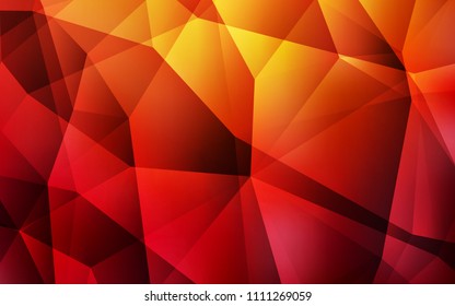 Dark Red, Yellow vector abstract mosaic backdrop. Polygonal abstract illustration with gradient. Triangular pattern for your design.