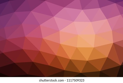 Dark Red, Yellow vector abstract mosaic abstract mosaic. Shining colored illustration in a Brand new style. The best triangular design for your business.