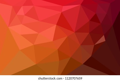 Dark Red, Yellow vector abstract mosaic pattern with a heart in a centre. Modern abstract illustration with triangles. Pattern for a brand book's backdrop.