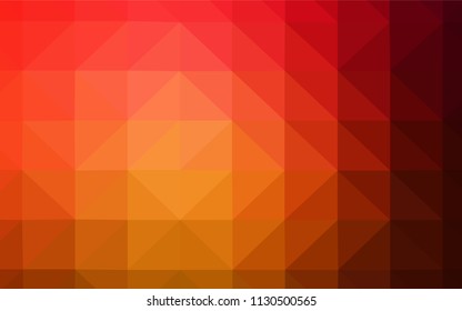 Dark Red, Yellow vector abstract mosaic background. Polygonal abstract illustration with gradient. Best triangular design for your business.