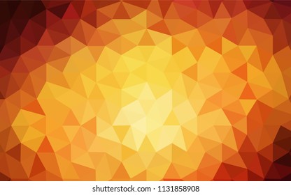Dark Red, Yellow vector abstract polygonal template. Shining colorful illustration with triangles. A completely new design for your leaflet.