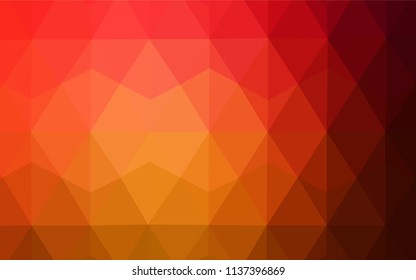 Dark Red, Yellow vector abstract mosaic backdrop. Creative illustration in halftone style with triangles. Best triangular design for your business.