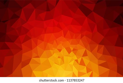 Dark Red, Yellow vector abstract polygonal background. Triangular geometric sample with gradient.  Polygonal design for your web site.