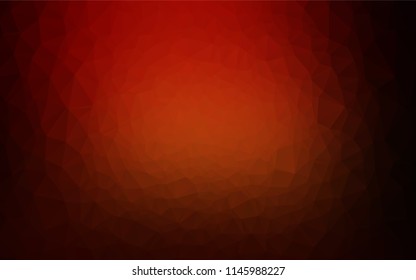 Dark Red, Yellow vector abstract polygonal cover. Geometric illustration in Origami style with gradient.  A completely new design for your business.