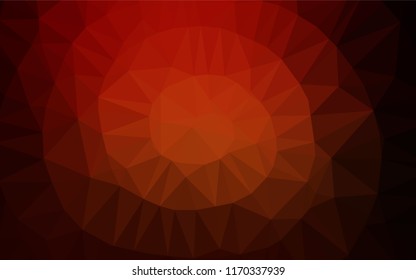 Dark Red, Yellow vector abstract polygonal cover. Geometric illustration in Origami style with gradient.  Triangular pattern for your business design.