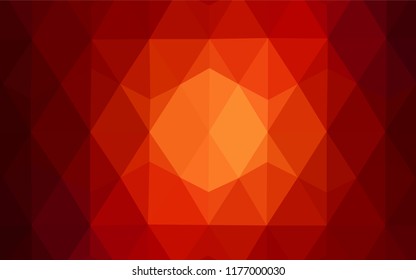 Dark Red, Yellow vector abstract polygonal pattern. A sample with polygonal shapes. Brand new style for your business design.