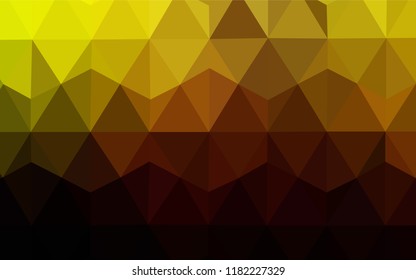 Dark Red, Yellow vector abstract mosaic pattern. Creative illustration in halftone style with triangles. Completely new template for your banner.