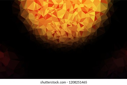 Dark Red, Yellow vector abstract polygonal layout. Geometric illustration in Origami style with gradient.  A new texture for your design.