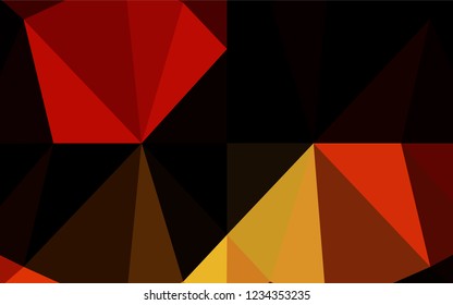 Dark Red, Yellow vector abstract polygonal cover. Shining illustration, which consist of triangles. A completely new design for your business.