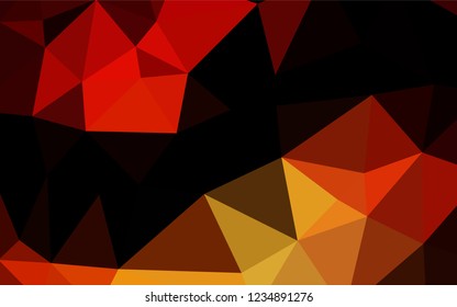 Dark Red, Yellow vector abstract polygonal layout. Geometric illustration in Origami style with gradient.  The polygonal design can be used for your web site.