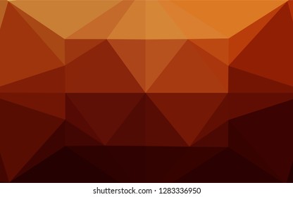Dark Red, Yellow vector abstract mosaic backdrop. Triangular geometric sample with gradient.  The textured pattern can be used for background.