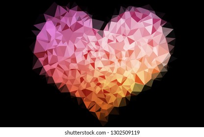 Dark Red, Yellow vector abstract polygonal cover. A sample with polygonal shapes. The best triangular design for your business.