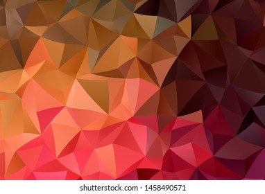 Dark Red, Yellow vector abstract polygonal pattern. Triangular geometric sample with gradient.  A new texture for your web site.