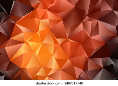 Dark Red, Yellow vector abstract mosaic background. Shining illustration, which consist of triangles. Brand new design for your business.
