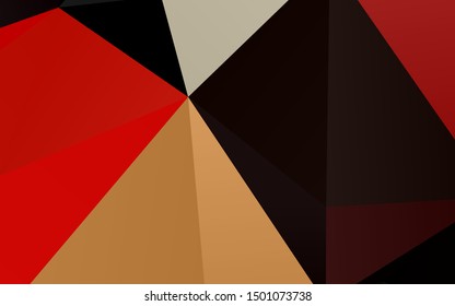 Dark Red, Yellow vector abstract polygonal layout. An elegant bright illustration with gradient. Brand new style for your business design.