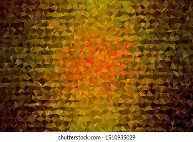 Dark Red, Yellow vector abstract polygonal template. Geometric illustration in Origami style with gradient.  New template for your brand book.