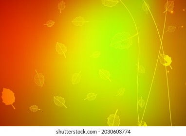Dark Red, Yellow vector abstract background with trees, branches. Colorful illustration with flowers in doodle style. A new texture for your wallpaper design.