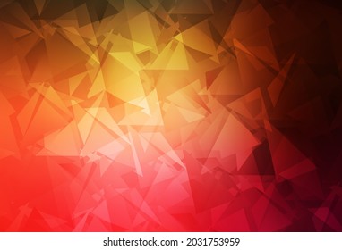 Dark Red, Yellow vector abstract mosaic background. Colorful illustration in polygonal style with gradient. Brand new style for your business design.