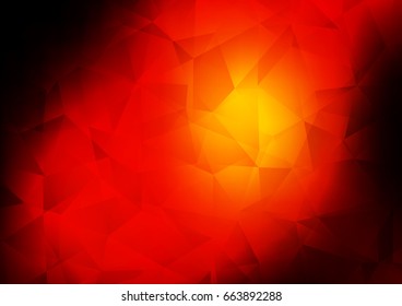 Dark Red, Yellow vector abstract polygonal background. Colorful abstract illustration with gradient. The elegant pattern can be used as part of a brand book.
